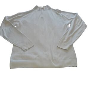 Robert Talbott Carmel Size L Blue Striped 1/4 Zip Sweater Pima Cotton Preppy